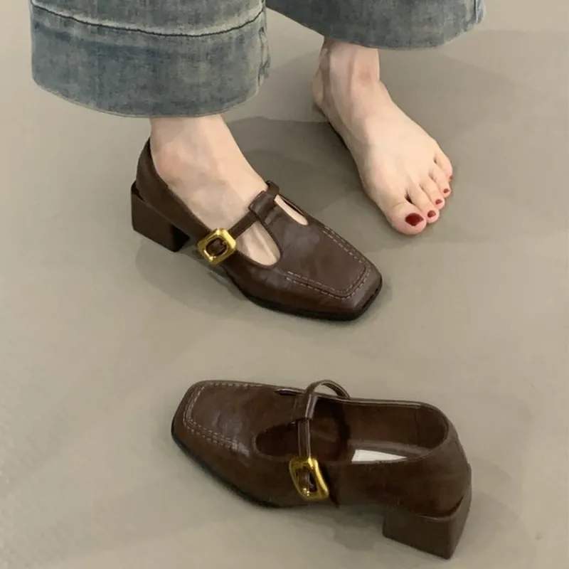 Women'S Shoes - Женские туфли Мэри Джейн с квадратным