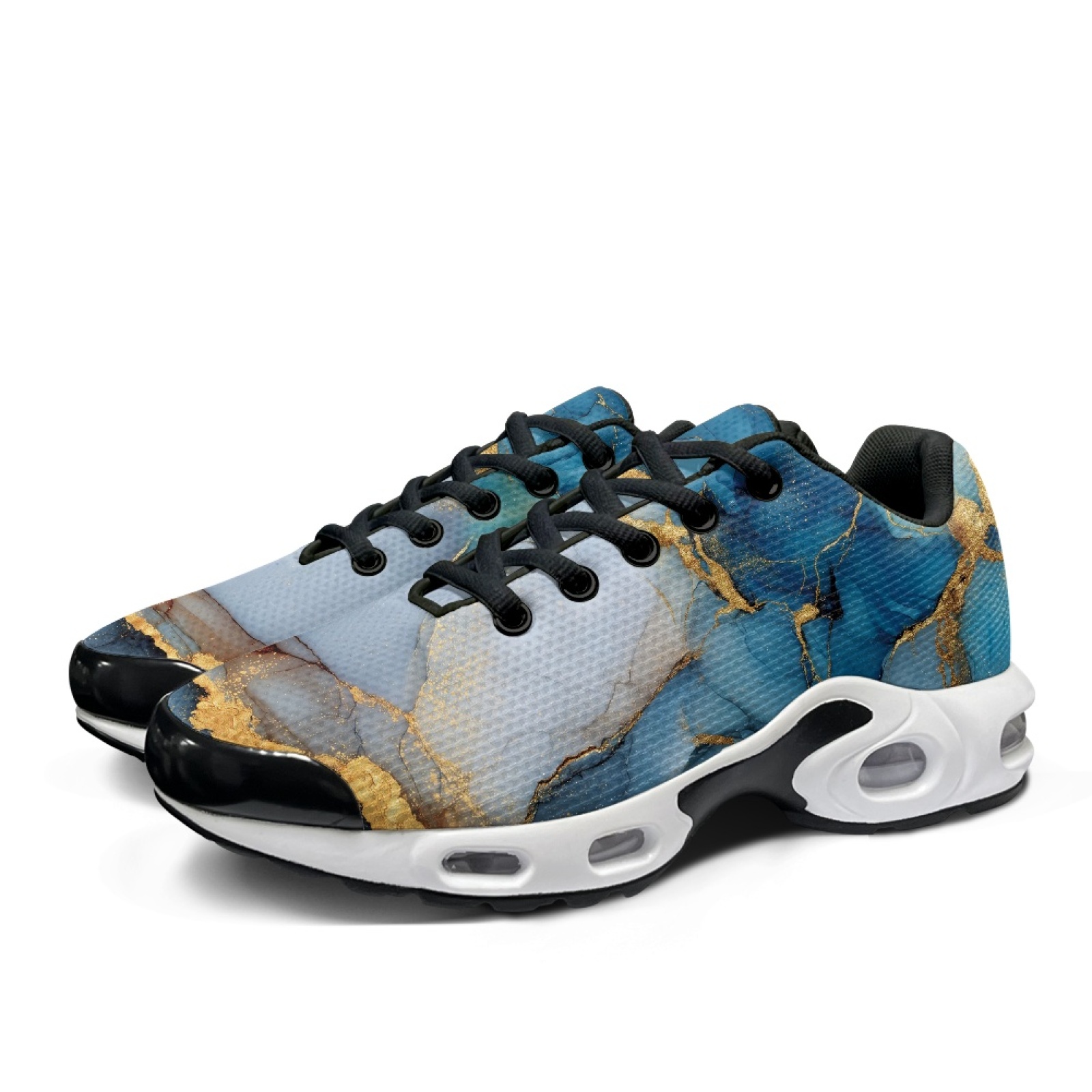 PENSTROLL Синие с золотистыми  – обзор и цена Air Cushion Jogger Shoes Men